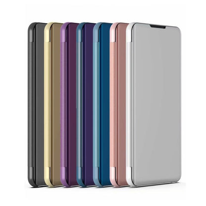 For Samsung Galaxy S22 5G Plated Mirror Horizontal Flip Leather Case with Holder(Purple Blue) - Samsung Accessories by buy2fix | Online Shopping UK | buy2fix
