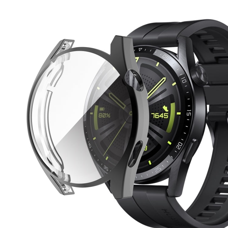 For Huawei Watch GT 3 46mm Fully Surrounded TPU Case with Protective Film(Black) - Smart Wear by buy2fix | Online Shopping UK | buy2fix