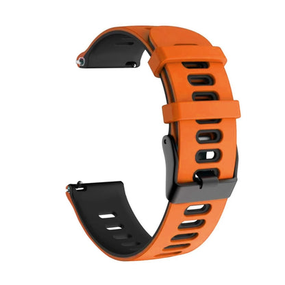 For Garmin Venu 2 Plus 20mm Mixed-color Silicone Watch Band(Orange+Black) - Watch Bands by buy2fix | Online Shopping UK | buy2fix