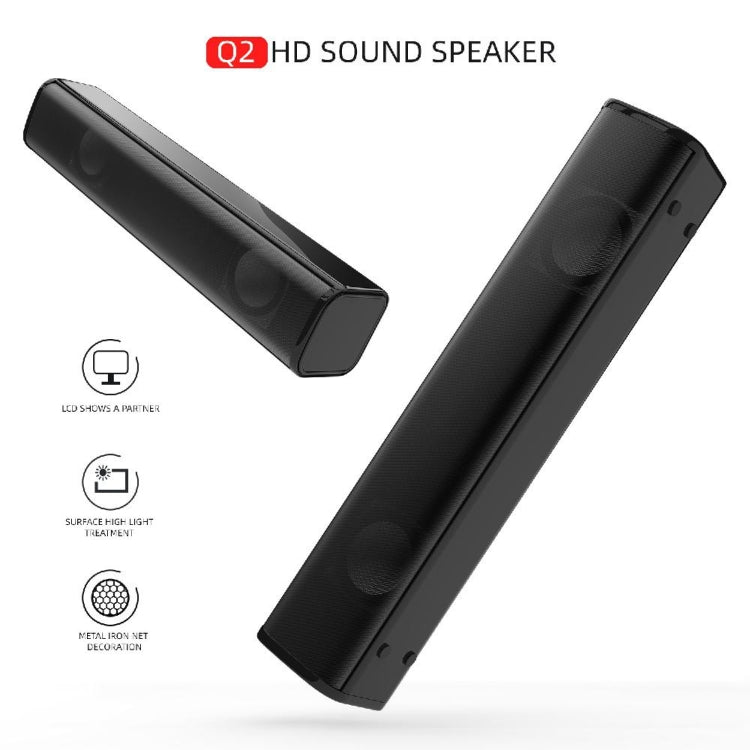 Q2 6W USB Mini Desktop Speaker Soundbar Audio Player Wired PC Speaker Subwoofer -  by buy2fix | Online Shopping UK | buy2fix