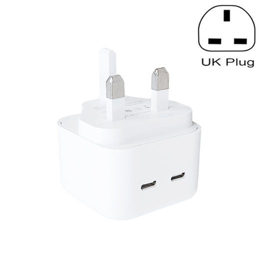 SDC-40W Dual PD USB-C / Type-C Charger for iPhone / iPad Series, UK Plug - USB Charger by buy2fix | Online Shopping UK | buy2fix