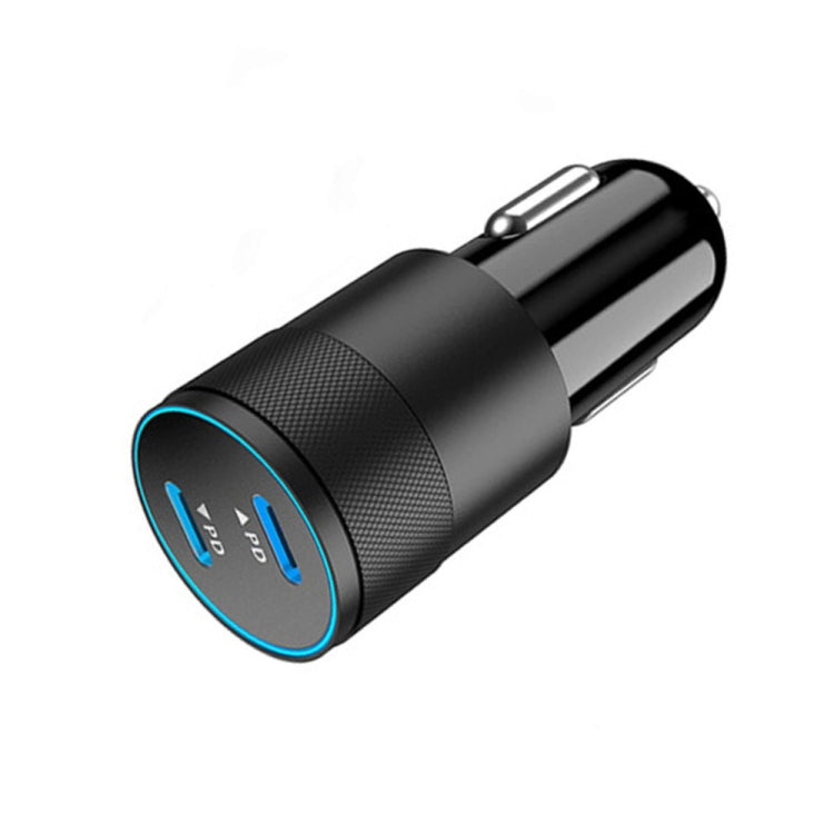 Dual PD 3.0 40W USB-C / Type-C Car Charger with 1m USB-C / Type-C to 8 Pin Data Cable(Black) - In Car by buy2fix | Online Shopping UK | buy2fix