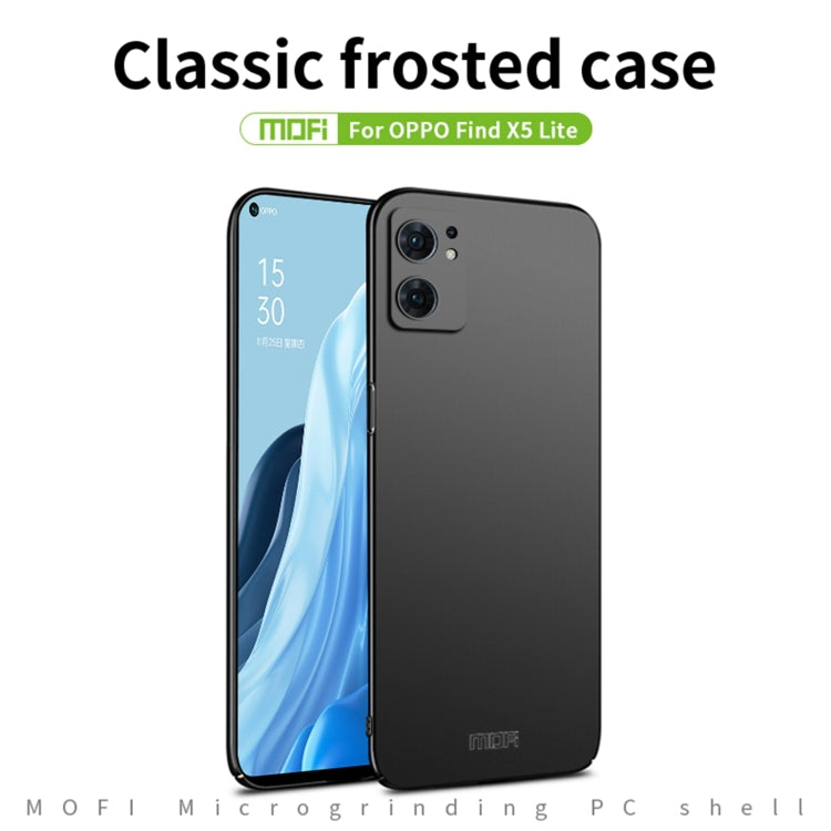 For OPPO Find X5 MOFI Frosted PC Ultra-thin Hard Case(Blue) - OPPO Cases by MOFI | Online Shopping UK | buy2fix