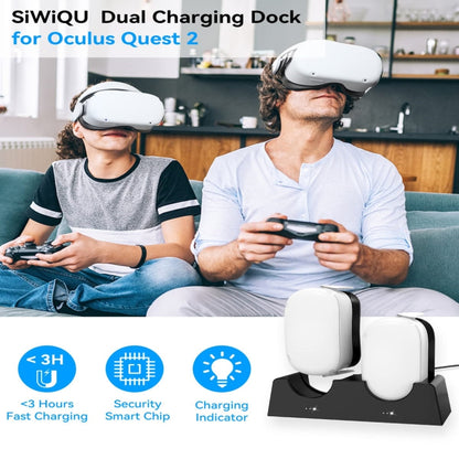 For Oculus Quest 2 VR Charging Stand VR Accessories Host Storage Bracket Double Charging Stand - Consumer Electronics by buy2fix | Online Shopping UK | buy2fix