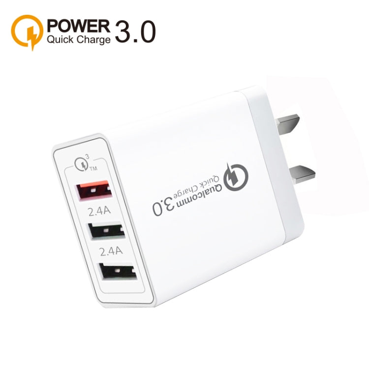 30W QC 3.0 USB + 2 x USB 2.0 Ports Mobile Phone Tablet Quick Charger, AU Plug - Apple Accessories by buy2fix | Online Shopping UK | buy2fix