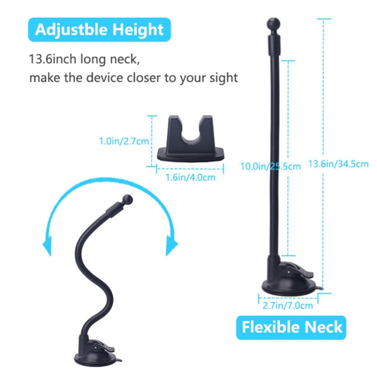 X034 Long Arm Flexible Goose Neck Windshield Car Cell Phone Holder - In Car by buy2fix | Online Shopping UK | buy2fix