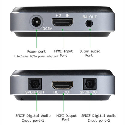 AYSA-11V21 8K/60Hz YbCr420 HDR10 Output 7.1 HDMI8K Audio Separator 2.1 Audio separator - Switch by buy2fix | Online Shopping UK | buy2fix