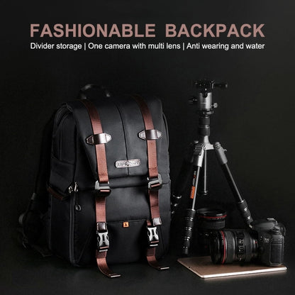 K&F CONCEPT KF13.092 Multifunctional Dual-layer Shockproof Waterproof Camera Backpack Travel Tripod Bag - Camera Accessories by K&F | Online Shopping UK | buy2fix