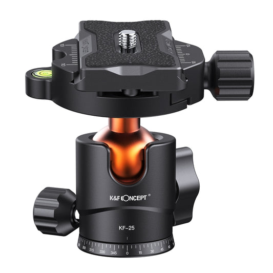 K&F CONCEPT KF31.029V3 Camera Tripod Ball Head with 1/4 inch Quick Release Plate, Load 8kg - Camera Accessories by K&F | Online Shopping UK | buy2fix