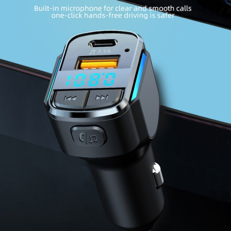 C34 Car Bluetooth 5.0 Charger FM Transmitter Cigarette lighter MP3 Music Player - In Car by buy2fix | Online Shopping UK | buy2fix