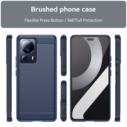 For Xiaomi 13 Lite Brushed Texture Carbon Fiber TPU Phone Case(Blue) - 13 Lite Cases by buy2fix | Online Shopping UK | buy2fix