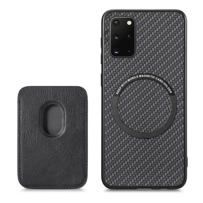 For Samsung Galaxy S20+ Carbon Fiber Leather Card Magsafe Magnetic Phone Case(Black) - Galaxy Phone Cases by buy2fix | Online Shopping UK | buy2fix