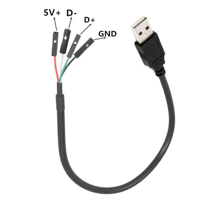 USB Male JUNSUNMAY USB 2.0 A to Female 4 Pin Dupont Motherboard Header Adapter Extender Cable, Length: 0.3m - USB Cable by JUNSUNMAY | Online Shopping UK | buy2fix