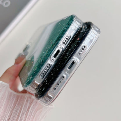 For iPhone 15 Pro MagSafe Glitter Hybrid Clear TPU Phone Case(Green) - iPhone 15 Pro Cases by buy2fix | Online Shopping UK | buy2fix