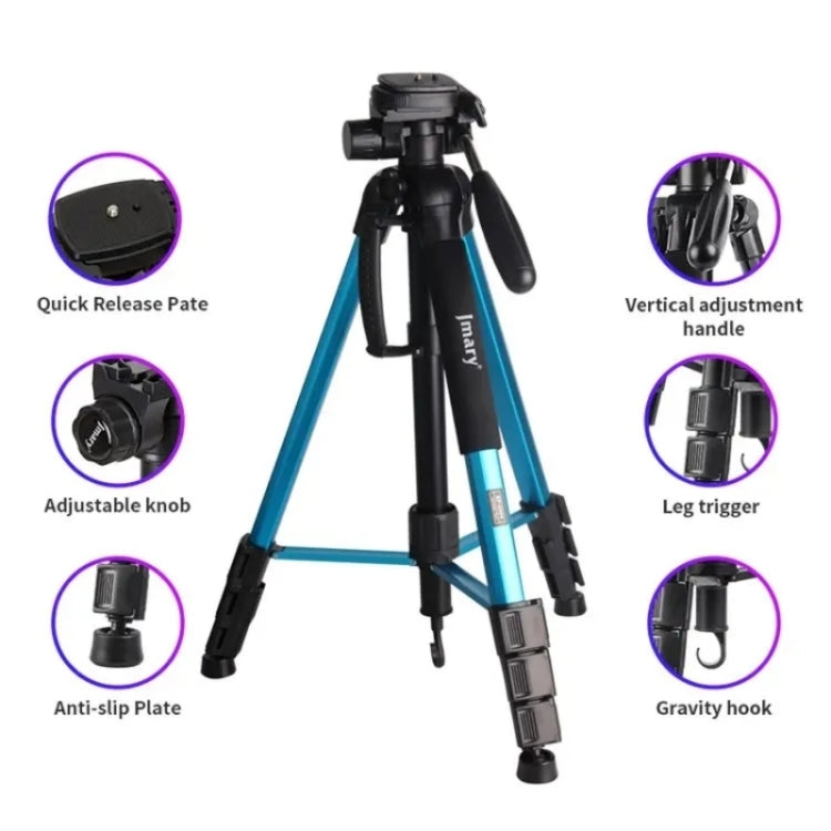 JMARY KP2264 Portable Detachable Tripod Mobile Phone SLR Camera Aluminium Alloy Stand(Black) - Tripods by Jmary | Online Shopping UK | buy2fix