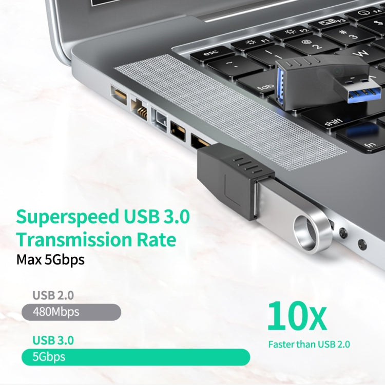 ENKAY USB 3.0 Adapter 90 Degree Angle Male to Female Combo Coupler Extender Connector, Angle:Vertical Up + Down - USB 3.0 by ENKAY | Online Shopping UK | buy2fix