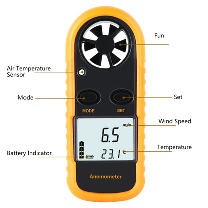 GM816 Handheld Digital Anemometer Wind Speed Meter - Consumer Electronics by buy2fix | Online Shopping UK | buy2fix