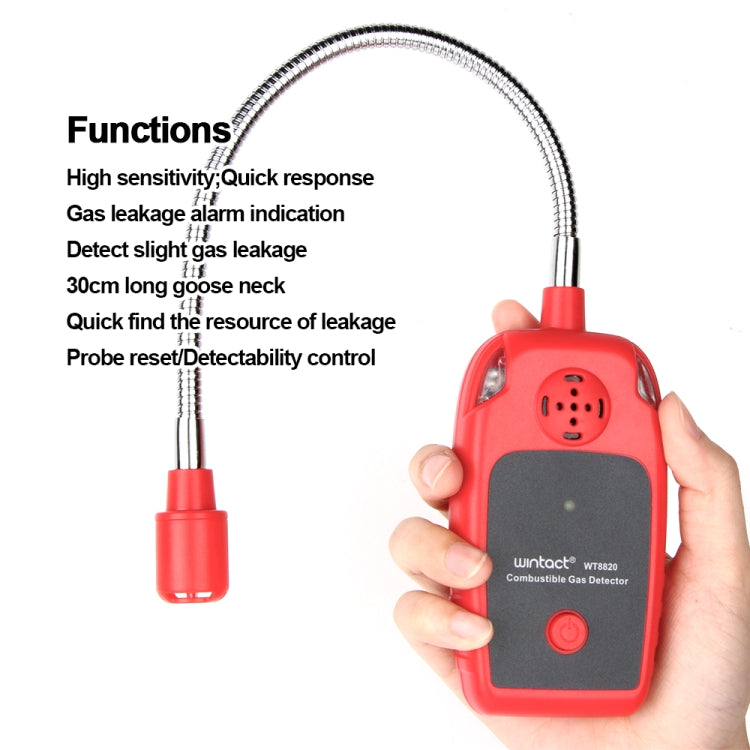 WINTACT WT8820 Combustible Gas Alarm Detector For Home Slight Gas Leakage Flammable Natural Gas Leak Detector Monitor Gas Analyzer - Consumer Electronics by Wintact | Online Shopping UK | buy2fix