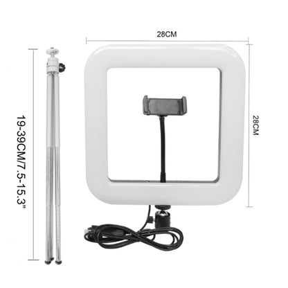 XWJ-D35B 28cm Dimmable LED Square Light With Tripod Net Red Live Fill Light Mobile Phone Bracket - Consumer Electronics by buy2fix | Online Shopping UK | buy2fix