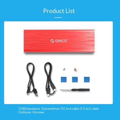 ORICO PRM2-C3 NVMe M.2 SSD Enclosure (10Gbps) Red -  by ORICO | Online Shopping UK | buy2fix