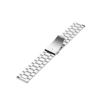 Suitable For Samsung Gear S2 Sport / Galaxy Watch Active 2 20mm Butterfly Buckle 3-Beads Stainless Steel Metal Watch Band (Silver) - Watch Bands by buy2fix | Online Shopping UK | buy2fix