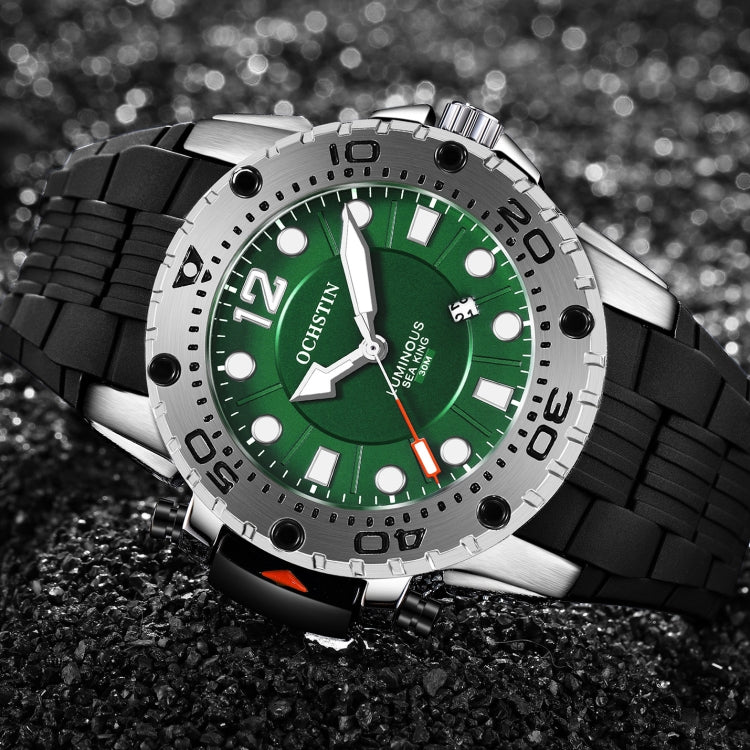 OCHSTIN 6124  Night Light Waterproof Men Watch Outdoor Sports Quartz Watch Silicone Watch(Green) - Sport Watches by OCHSTIN | Online Shopping UK | buy2fix