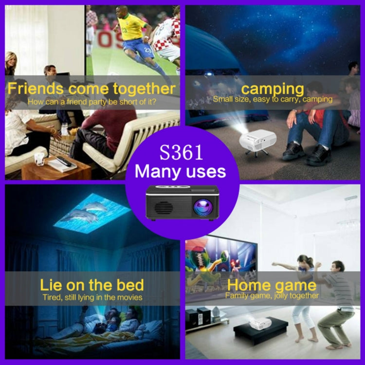 S361 80Lumens 320 x 240 Pixel Portable Mini Projector, Support 1080P, AU Plug(Black) - Consumer Electronics by buy2fix | Online Shopping UK | buy2fix