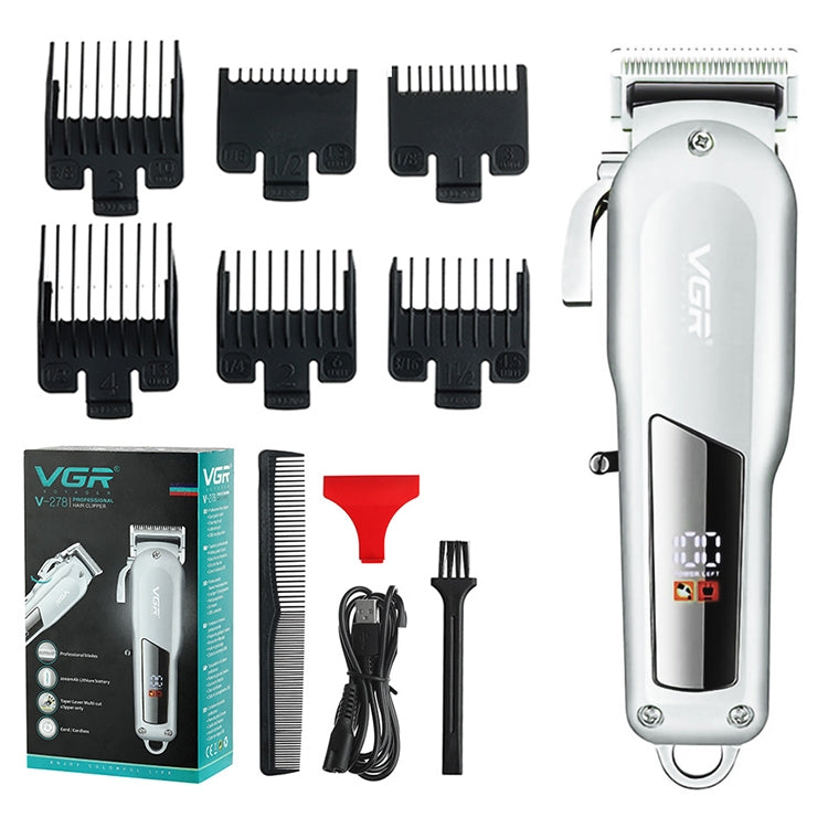 VGR V-278 10W USB Metal Electric Hair Clipper with LED Digital Display(Gold) - Hair Trimmer by VGR | Online Shopping UK | buy2fix