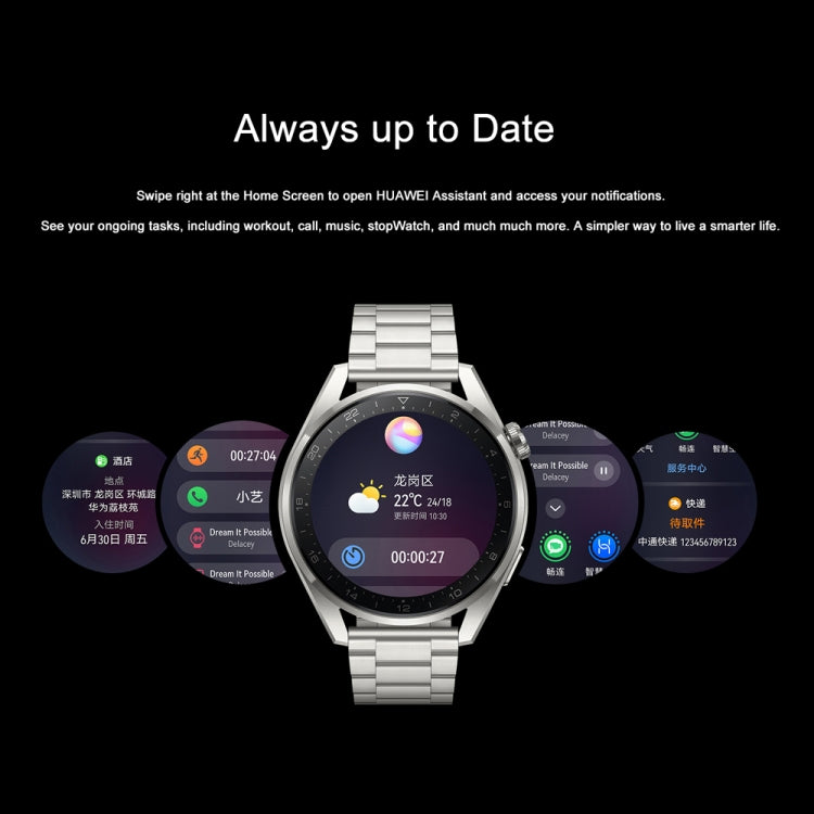 Original HUAWEI WATCH 3 Pro New Smart Sports Watch, Color:Enjoyable Gray - Wearable Devices by Huawei | Online Shopping UK | buy2fix