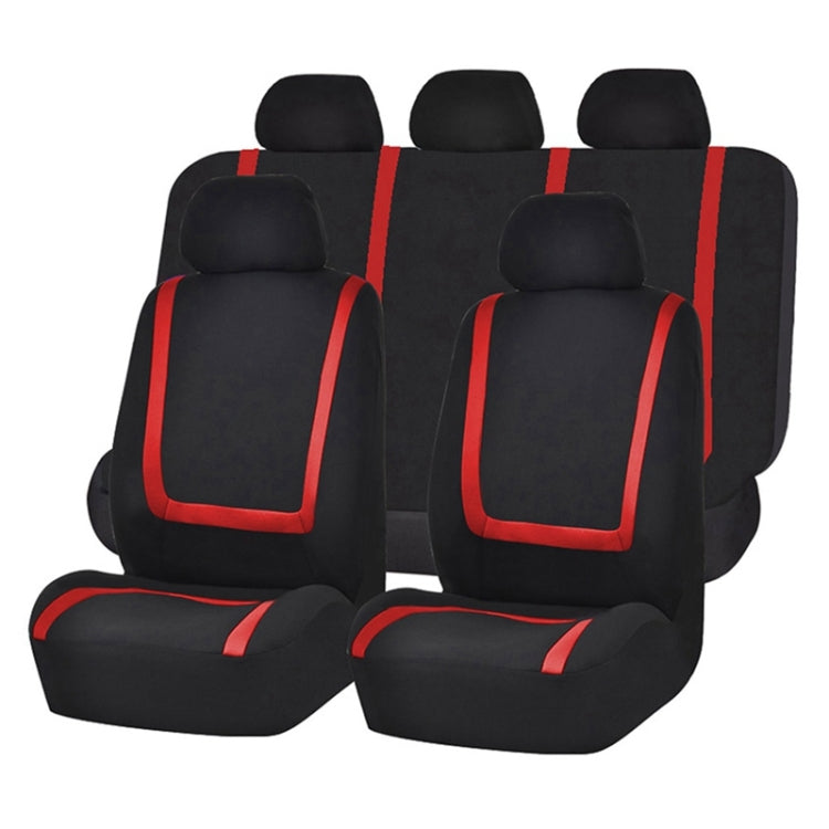 Universal Car Seat Cover Polyester Fabric Automobile Seat Covers Car Seat Cover Vehicle Seat Protector Interior Accessories 9pcs Set Black - Seat Accessories by buy2fix | Online Shopping UK | buy2fix