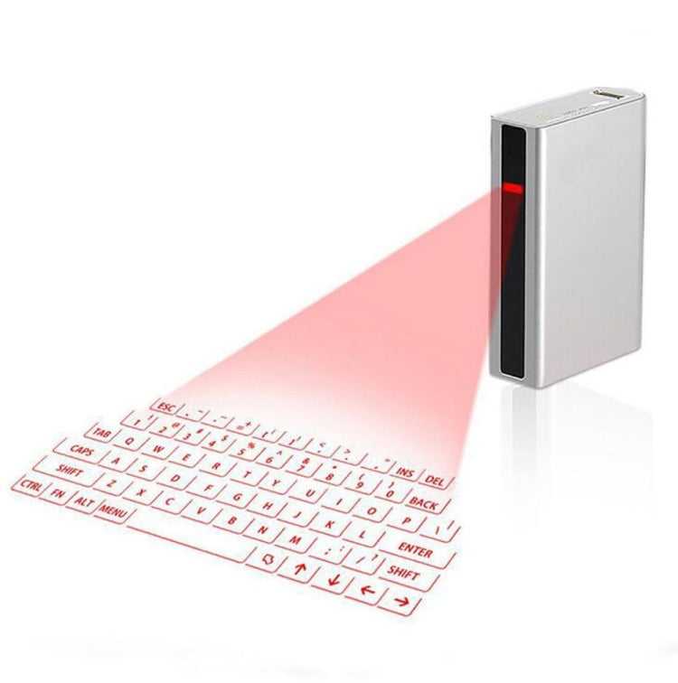 MINI F3 Bluetooth Charging Treasure Laser Virtual Projection 2 in 1 Keyboard(Silver) - Laser Keyboard by buy2fix | Online Shopping UK | buy2fix