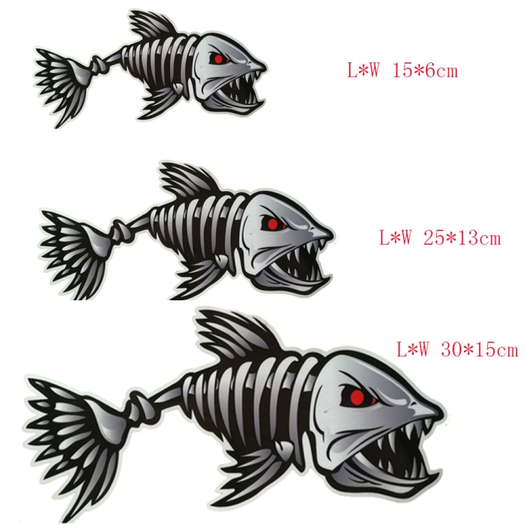 10 PCS Horror Skeleton Shark Fishing Daren Cover Scratch Reflective Waterproof Personality Body Sticker 25*13cm - Decorative Sticker by buy2fix | Online Shopping UK | buy2fix