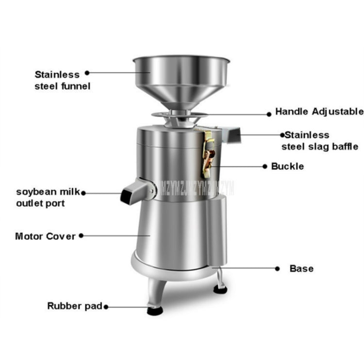 130/1800W Household Stainless Steel Refiner Large Capacity  Slurry Separation Fresh Grinding Soymilk Tofu Machine, CN Plug(Silver) - Home & Garden by buy2fix | Online Shopping UK | buy2fix