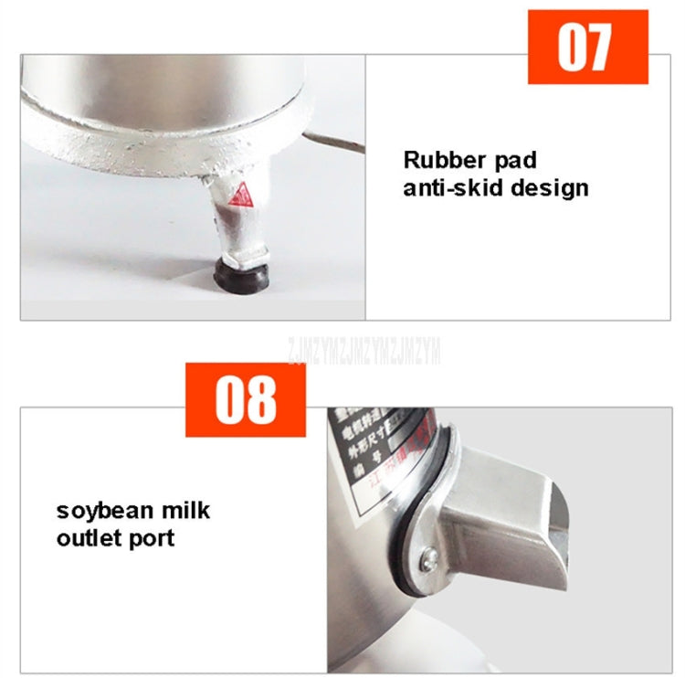 130/1800W Household Stainless Steel Refiner Large Capacity  Slurry Separation Fresh Grinding Soymilk Tofu Machine, CN Plug(Silver) - Home & Garden by buy2fix | Online Shopping UK | buy2fix