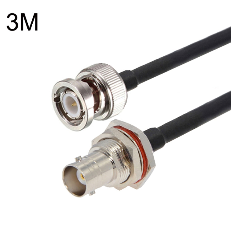 BNC Female With Waterproof Circle To BNC Male RG58 Coaxial Adapter Cable, Cable Length:3m - Connectors by buy2fix | Online Shopping UK | buy2fix