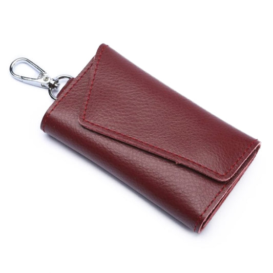 Multifunctional Litchi Texture Leather Keychain Bag Car Key Bag(Wine Red) - Car Key Cases by buy2fix | Online Shopping UK | buy2fix