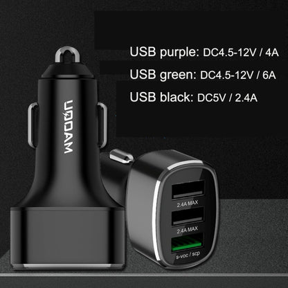 QIAKEY GT680 3 USB Ports Fast Charge Car Charger(Gray) - Car Charger by QIAKEY | Online Shopping UK | buy2fix