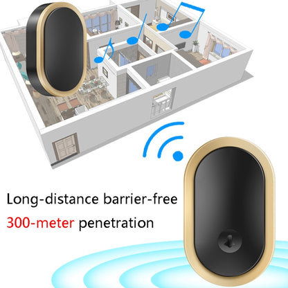 CACAZI A99 Home Smart Remote Control Doorbell Elderly Pager, Style:UK Plug(Golden) - Security by CACAZI | Online Shopping UK | buy2fix