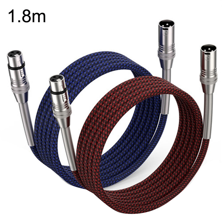 2pcs LHD010 Caron Male To Female XLR Dual Card Microphone Cable Audio Cable 1.8m(Red + Blue) - Consumer Electronics by buy2fix | Online Shopping UK | buy2fix