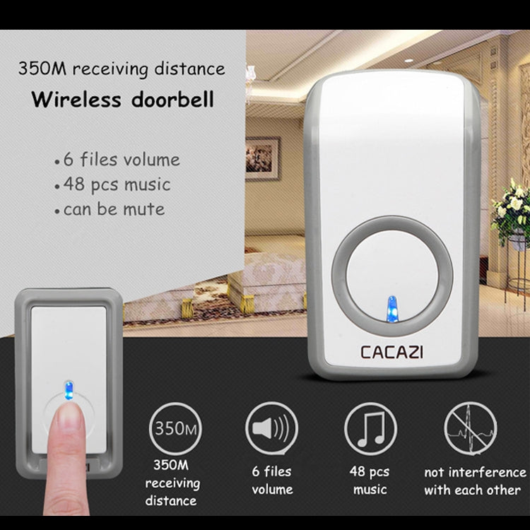 CACAZI W-899 Smart Home Wireless Doorbell Remote Control Doorbell, Style:US Plug - Wireless Doorbell by CACAZI | Online Shopping UK | buy2fix