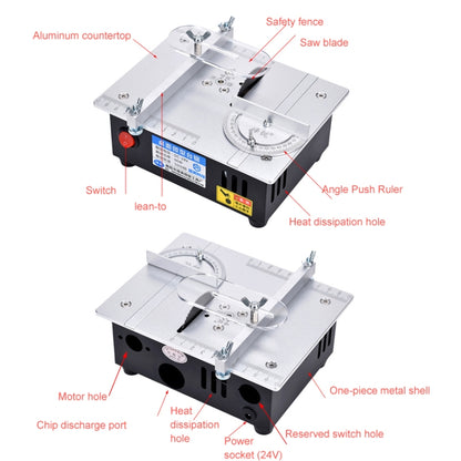 S3  96W Liftable Table Mini Table Saw Aluminum Cutting Machine,Spec: Black Standard(EU Plug) - Electric Saws & Accessories by buy2fix | Online Shopping UK | buy2fix