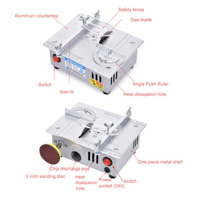 S6  96W Multifunctional Model Desktop Mini Table Saw Cutter,Spec: High-end Version(US Plug) - Electric Saws & Accessories by buy2fix | Online Shopping UK | buy2fix