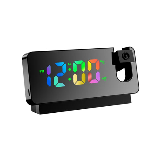 S282 Colorful Font Mute Electronic Digital Clock Mirror Projection Alarm Clock(Black Shell) - Alarm Clocks by buy2fix | Online Shopping UK | buy2fix