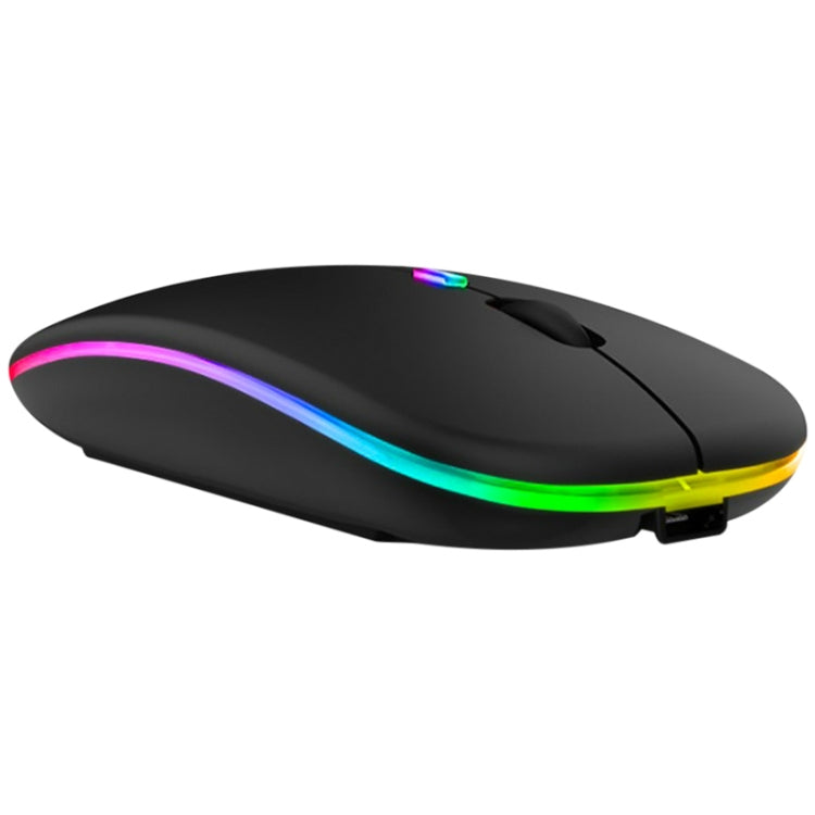 3 Keys RGB Backlit Silent Bluetooth Wireless Dual Mode Mouse(Black) - Wireless Mice by buy2fix | Online Shopping UK | buy2fix