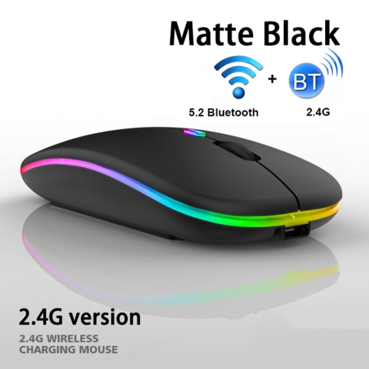 3 Keys RGB Backlit Silent Bluetooth Wireless Dual Mode Mouse (Silver) - Wireless Mice by buy2fix | Online Shopping UK | buy2fix