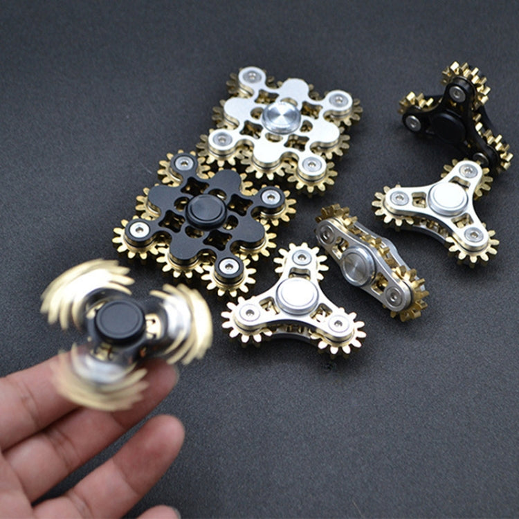Three Gear Linkage Pure Copper Fidget Spinner Decompression Toy, Style:Updated Version (Black) - Spinning Toys by buy2fix | Online Shopping UK | buy2fix