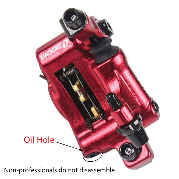 ZOOM HB100 Mountain Bike Hydraulic Brake Caliper Folding Bike Cable Pull Hydraulic Disc Brake Caliper, Style:Front(Red) - Bicycle Brake Parts by Zoom | Online Shopping UK | buy2fix