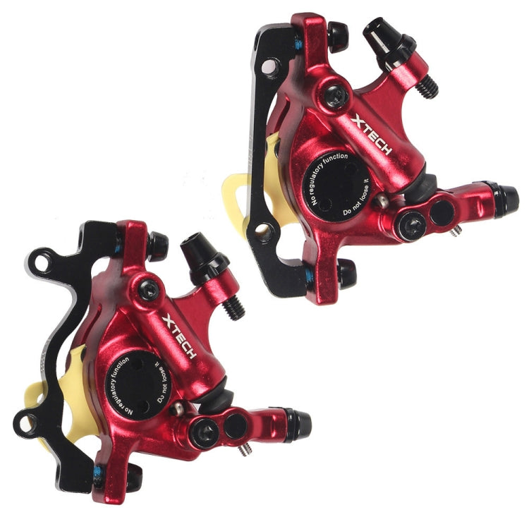 ZOOM HB100 Mountain Bike Hydraulic Brake Caliper Folding Bike Cable Pull Hydraulic Disc Brake Caliper, Style:Front and Rear(Red) - Bicycle Brake Parts by Zoom | Online Shopping UK | buy2fix