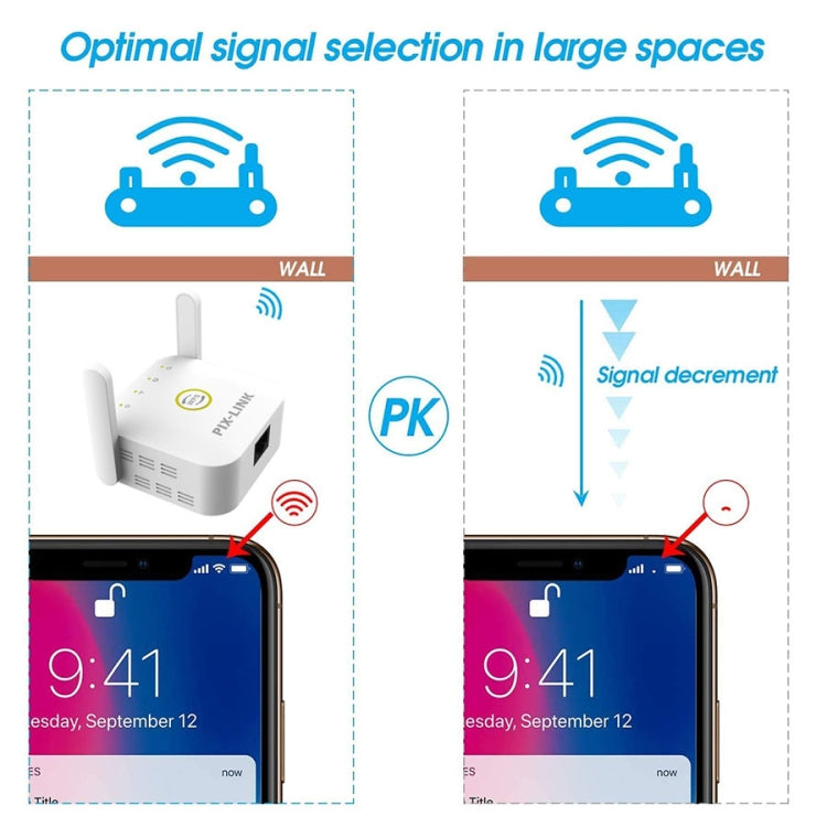 PIX-LINK WR22 300Mbps Wifi Wireless Signal Amplification Enhancement Extender, Plug Type:AU Plug(White) - Wireless Routers by PIX-LINK | Online Shopping UK | buy2fix