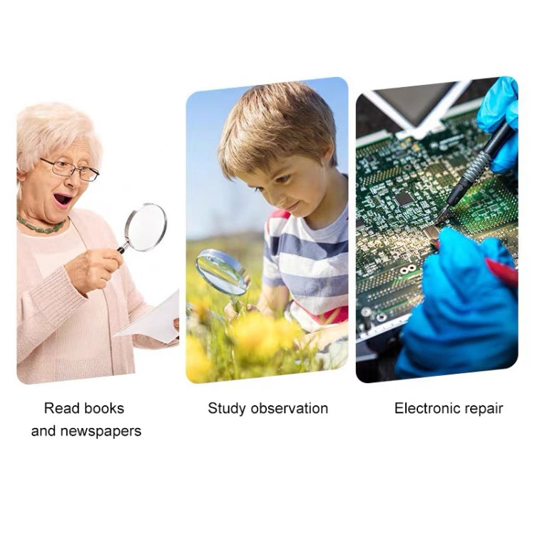 Handheld High-definition Lens with LED Light Reading and Maintenance Magnifying Glass for the Elderly, Style:110mm 30 Times Double Lens - Consumer Electronics by buy2fix | Online Shopping UK | buy2fix